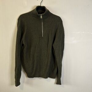 Theory Wool Cashmere Blend Quarter Zip Sweater